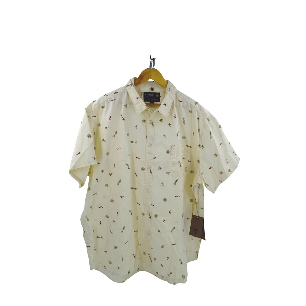 NWT Arbor 1995 Button Down Shirt Mens XXL‎ Short Sleeve Patterned Casual Top